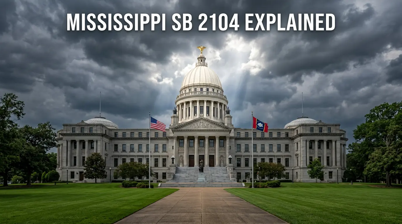 Mississippi State Capitol building representing the SB 2104 sweepstakes casino bill