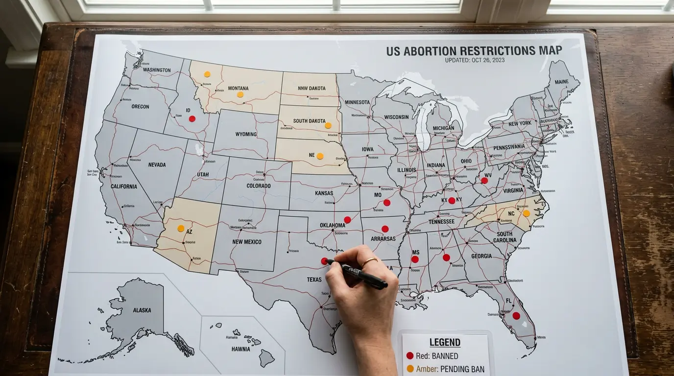 US map showing sweepstakes casino availability by state with banned and pending-ban states highlighted for 2026