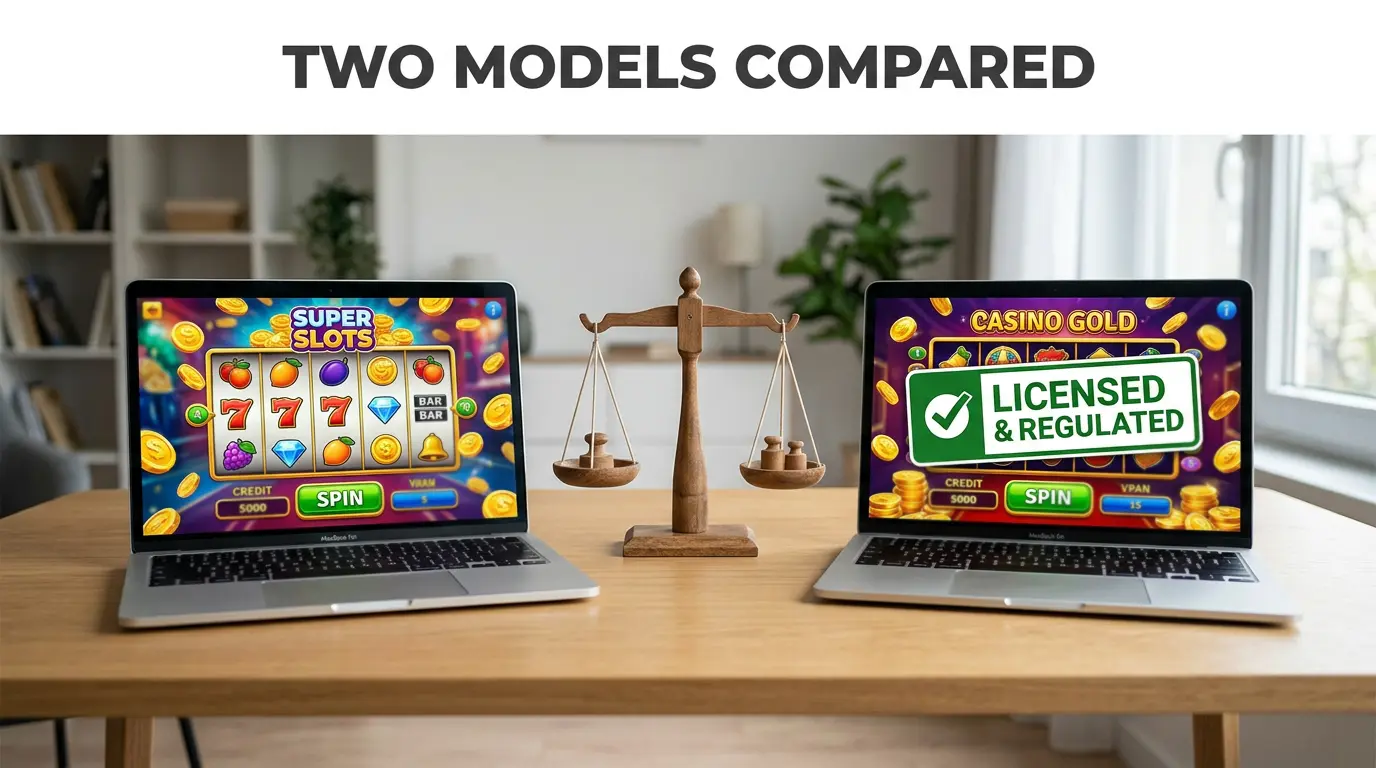 Sweepstakes casino versus real money casino key differences explained